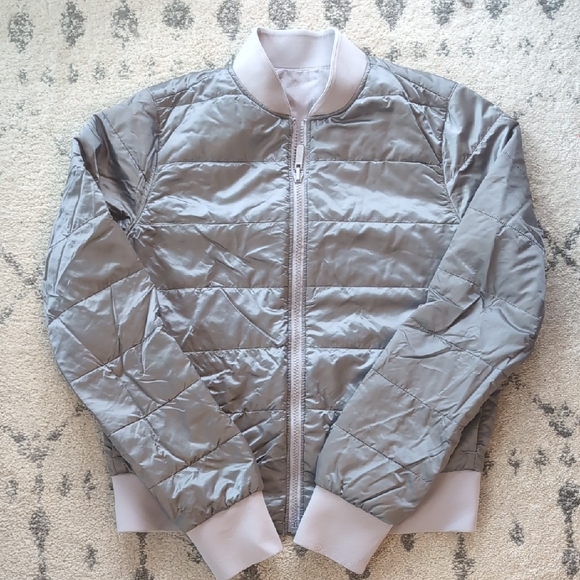 lululemon athletica Jackets & Blazers - athletic Gray Quilted Bomber Jacket